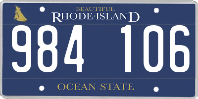 RI license plate 984106