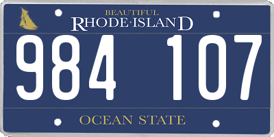 RI license plate 984107