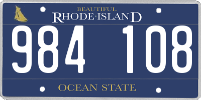 RI license plate 984108