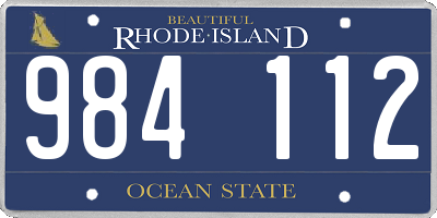 RI license plate 984112