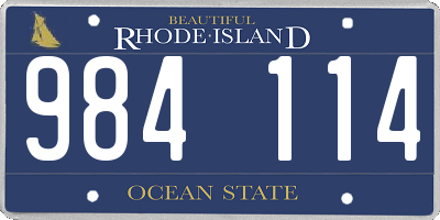 RI license plate 984114