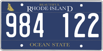RI license plate 984122