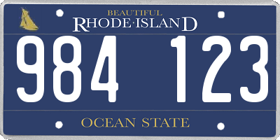 RI license plate 984123