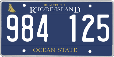RI license plate 984125