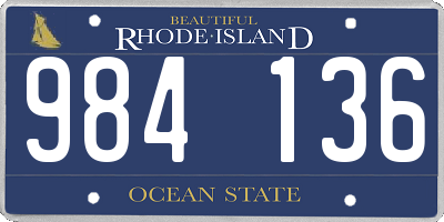 RI license plate 984136