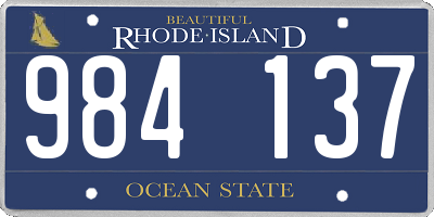 RI license plate 984137