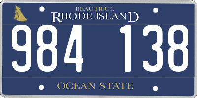 RI license plate 984138