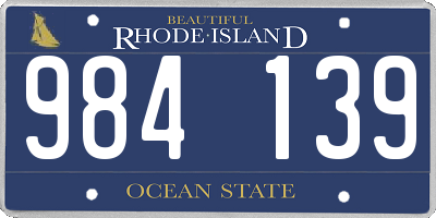 RI license plate 984139