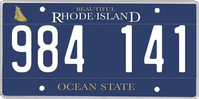 RI license plate 984141