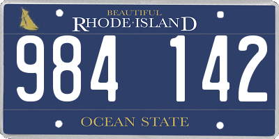 RI license plate 984142