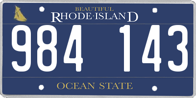 RI license plate 984143