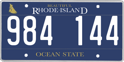 RI license plate 984144