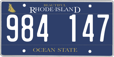 RI license plate 984147