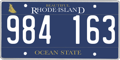 RI license plate 984163