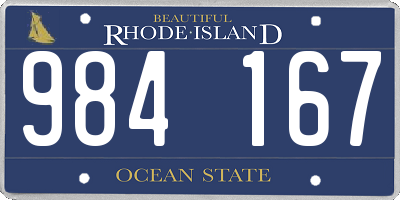 RI license plate 984167
