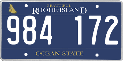 RI license plate 984172