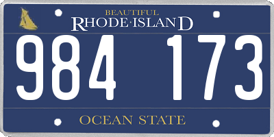 RI license plate 984173