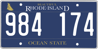 RI license plate 984174