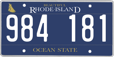 RI license plate 984181