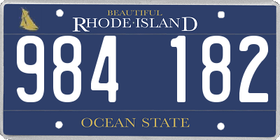 RI license plate 984182