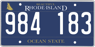 RI license plate 984183