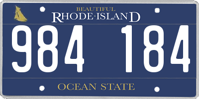 RI license plate 984184