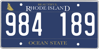 RI license plate 984189