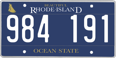RI license plate 984191