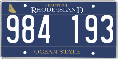 RI license plate 984193