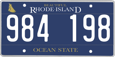 RI license plate 984198