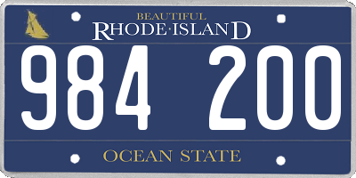 RI license plate 984200