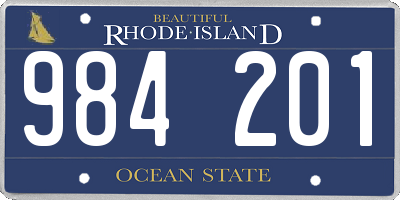 RI license plate 984201