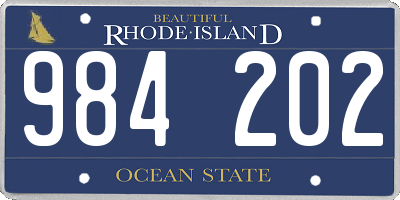 RI license plate 984202