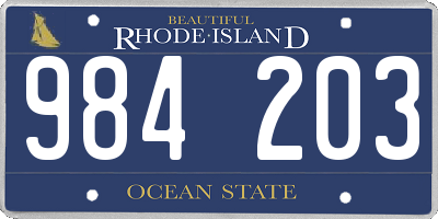 RI license plate 984203