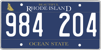 RI license plate 984204