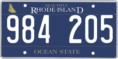 RI license plate 984205