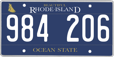 RI license plate 984206