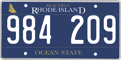 RI license plate 984209