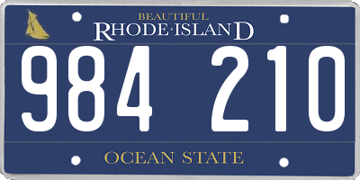 RI license plate 984210