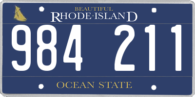 RI license plate 984211