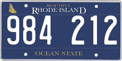 RI license plate 984212