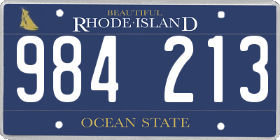 RI license plate 984213