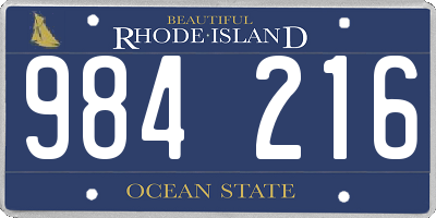 RI license plate 984216