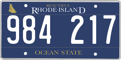 RI license plate 984217