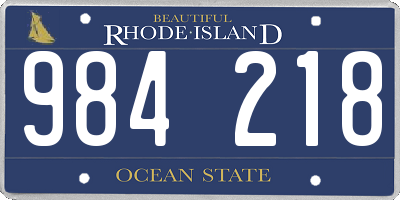 RI license plate 984218