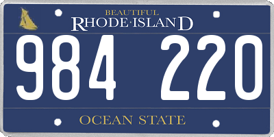 RI license plate 984220