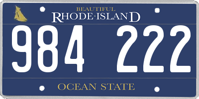 RI license plate 984222