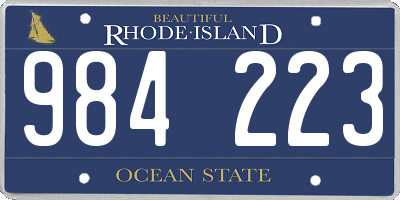 RI license plate 984223