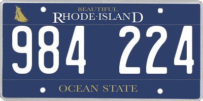 RI license plate 984224