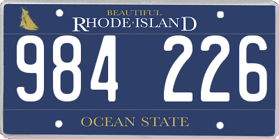 RI license plate 984226